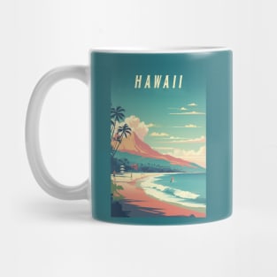 Hawaii Vintage Retro Travel Poster Mug